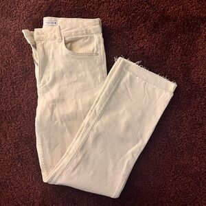 Zara cream straight leg jeans